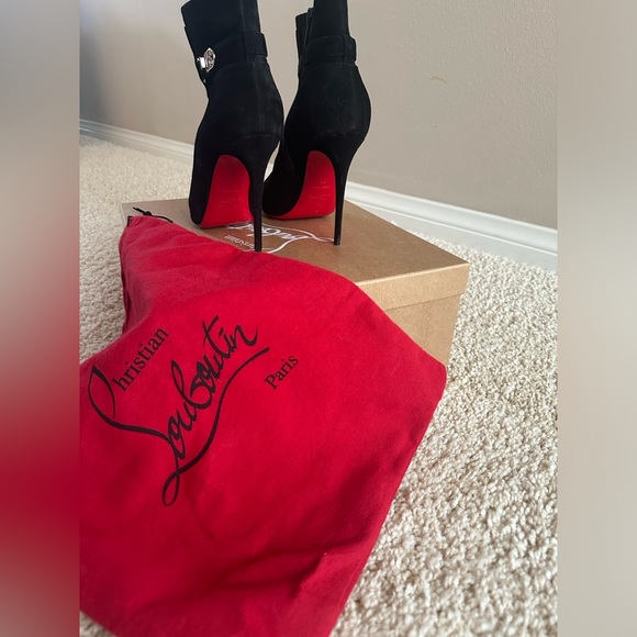 Christian Louboutin Lock So Kate 100 Suede Ankle Boots - Picture 3 of 8